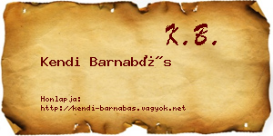Kendi Barnabás névjegykártya