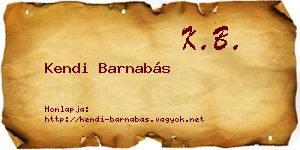 Kendi Barnabás névjegykártya
