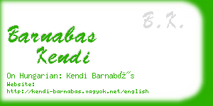 barnabas kendi business card